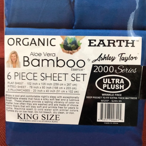 Bamboo Sheets 6 piece set King/Cal Royal Blue - Picture 2 of 5